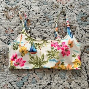 Old Navy Floral Sailboat Scoop Neck Bikini Top | XS
